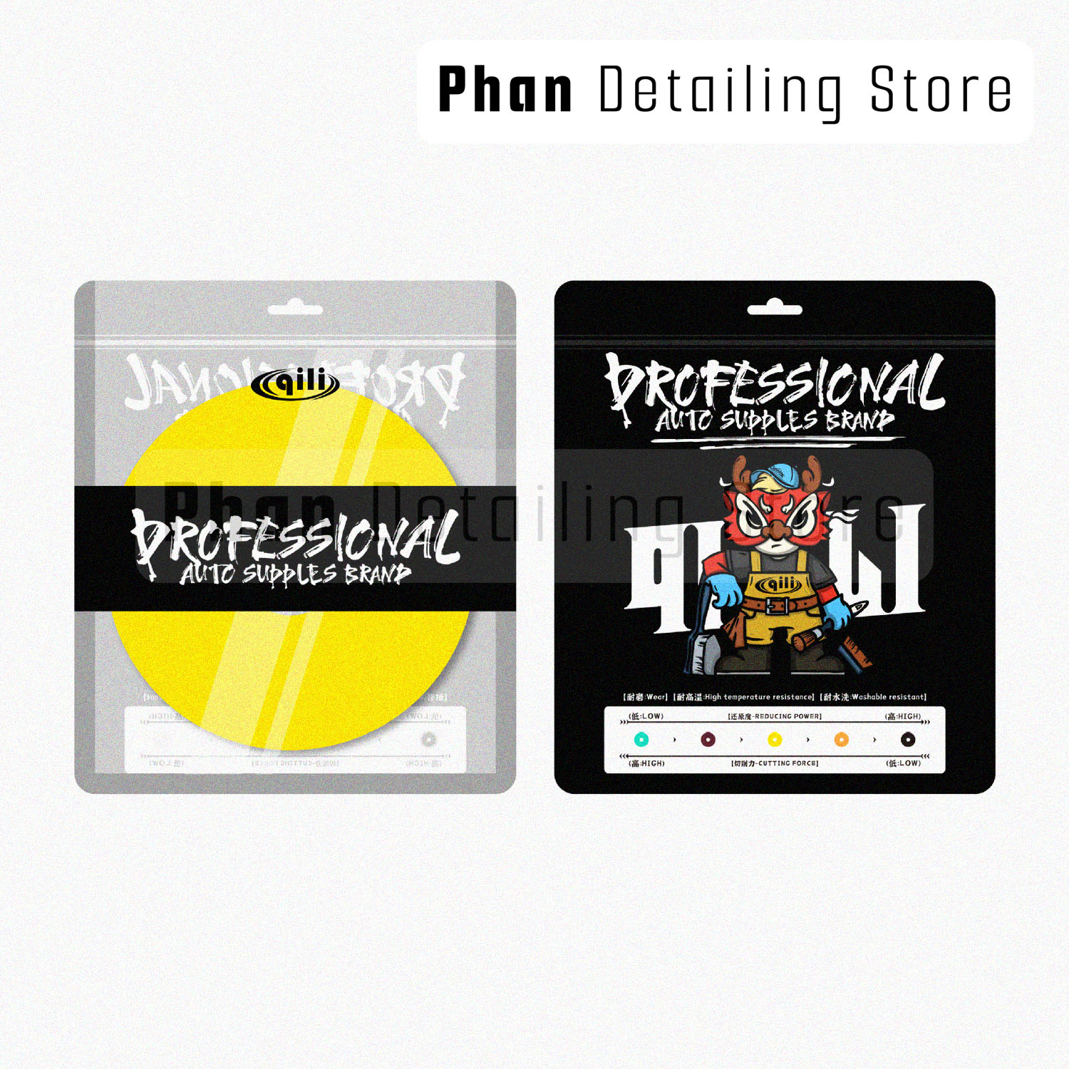 Phớt Xốp Vàng Đánh Bóng Bước 1 / 2  Size 5 inc Qili