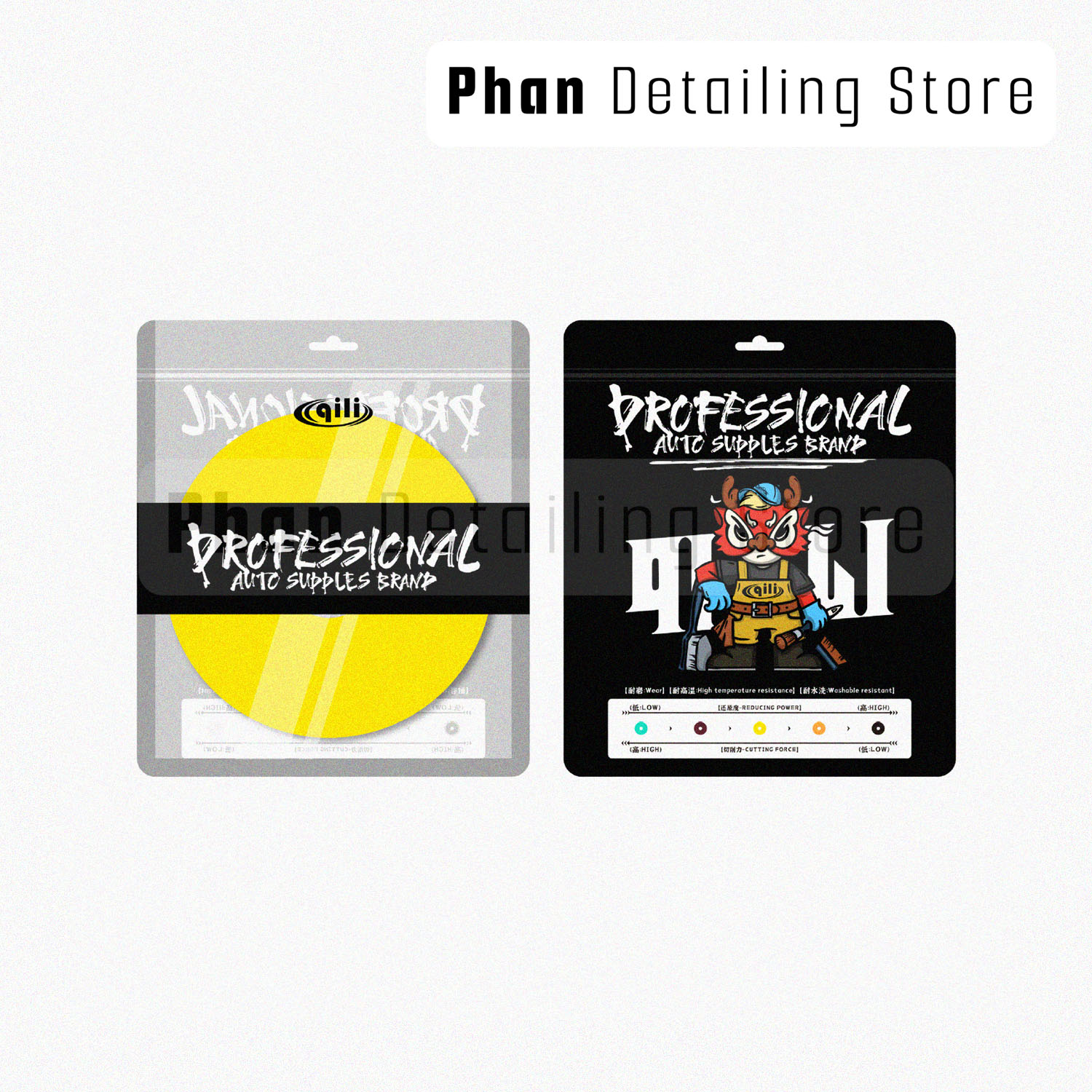 Phớt Xốp Vàng Đánh Bóng Bước 1 / 2 Size 3 inc Qili